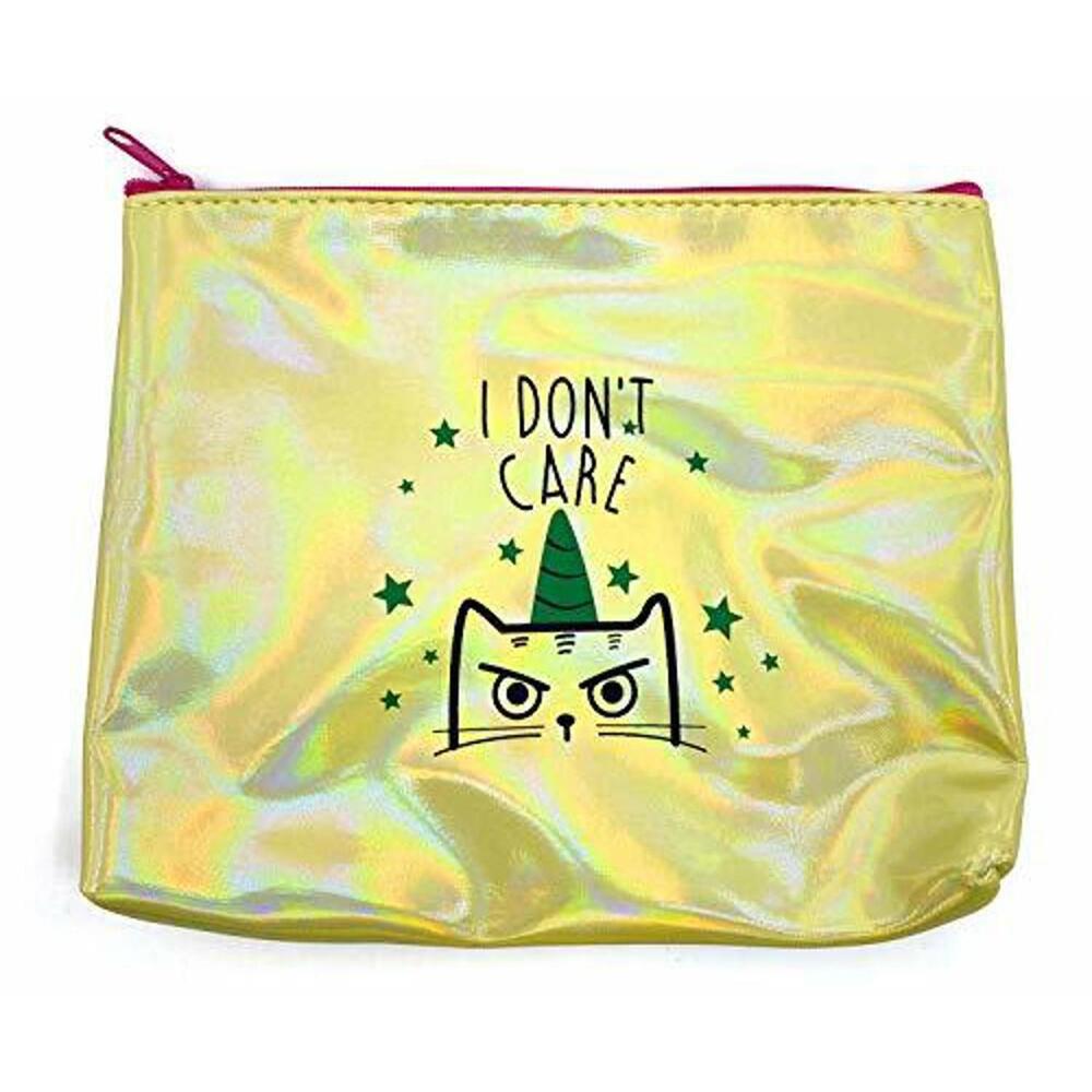 Unicorn Cat Makeup Bag - Funny Iridescent Cosmetic Organizer Bag